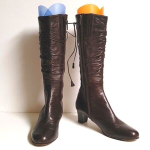 Taryn Rose Regina Nappa Chocolate Boots Sz 40.5